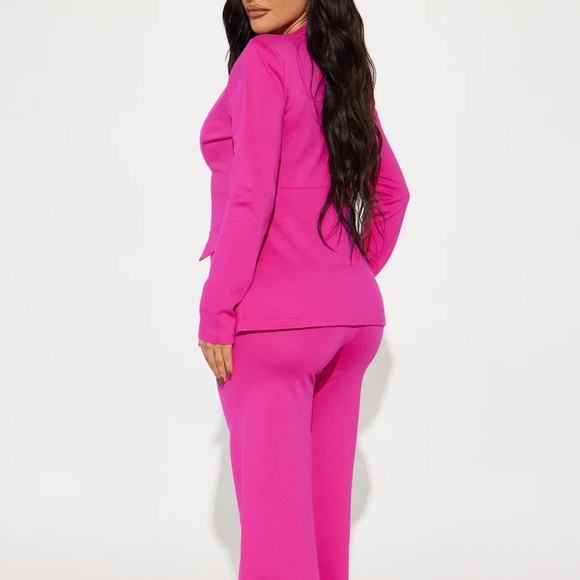 2pc suit set: Hot Pink Blazer & Wide Leg Pant Set | Fashion Nova NWT - Picture 9 of 10